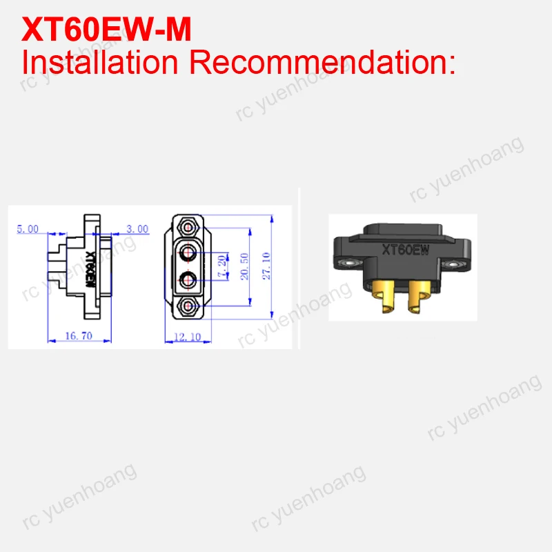 10 шт amass xt60ew plug w резьбовыми отверсти