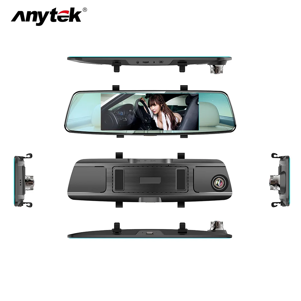 

Anytek 7 Touch Screen Rearview Mirror 1080P Car DVR Dual Lens Night Vision Dash Camera Video Recorder Rearview 24H Parking