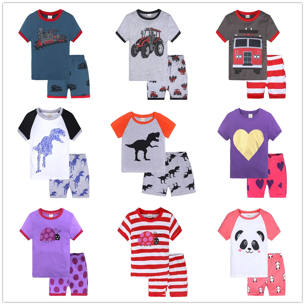 

Cartoon Girls Pijamas Summer Sleepwear Cotton Shorts Children's Clothing for Boys Sets Toddle Pijama