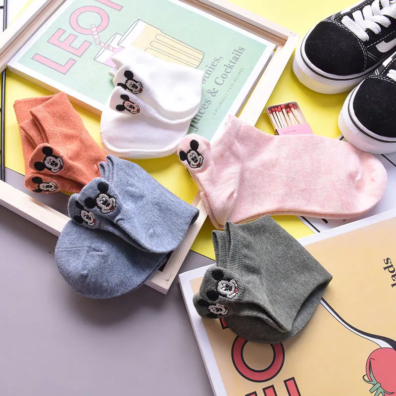 5 пар/лот летние корейские носки женские Мультяшные с милыми животными забавные
