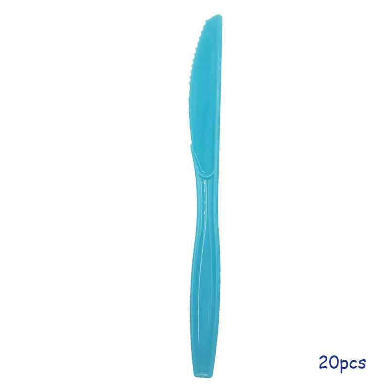 knife 20pcs Морские вечерние предметы декора для дня рождения детей, предметы декора для вечеринок и дней рождения, декоративные одноразовые бумажные тарелки, бумажные стаканчики, посуда для душа ребенка - Цвет: knife 20pcs