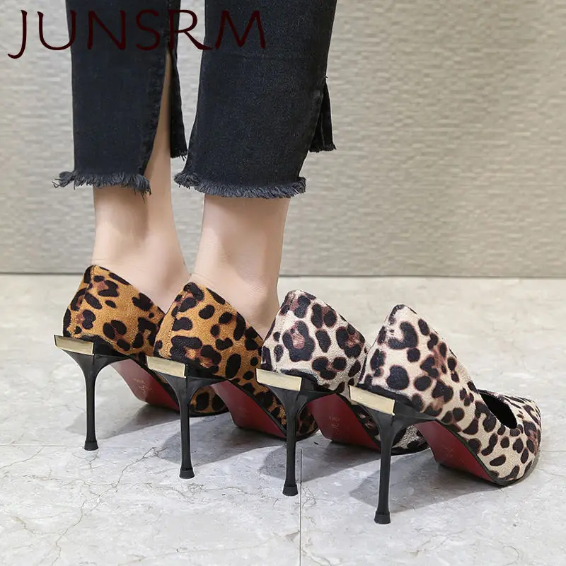 Женские туфли лодочки на высоком каблуке с леопардовым принтом тонком свадебные