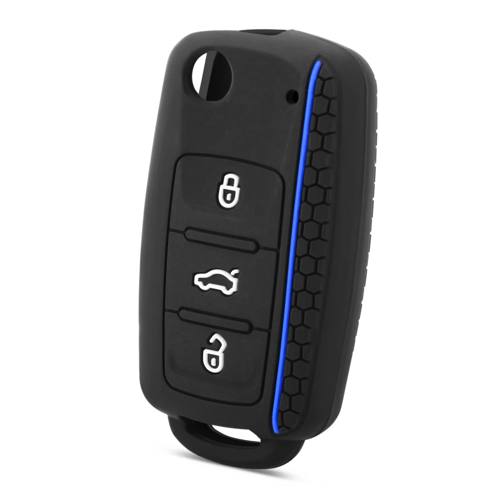 Силиконовый чехол для ключей от машины VW POLO Bora Beetle Passat Tiguan Golf Jetta Eos SKODA Fabia Octavia