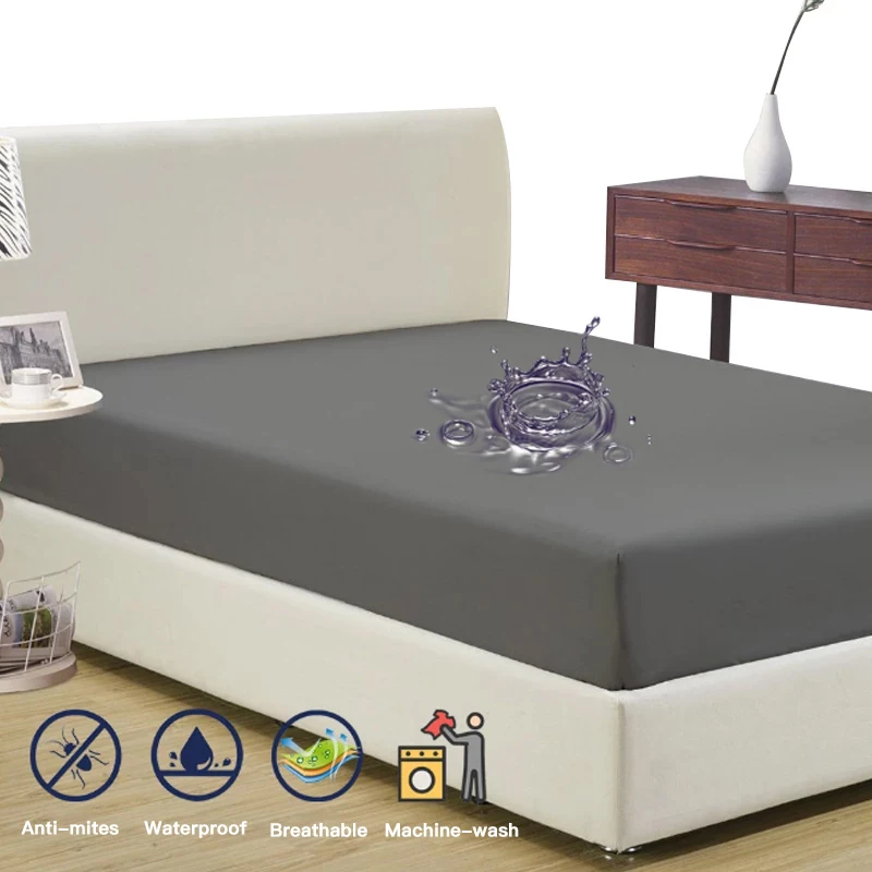 

Waterproof Mattress Pad Cover Anti Mites Bed Sheet Mattress Protector for Bed Mattress Topper Queen Breathable Bed Cover