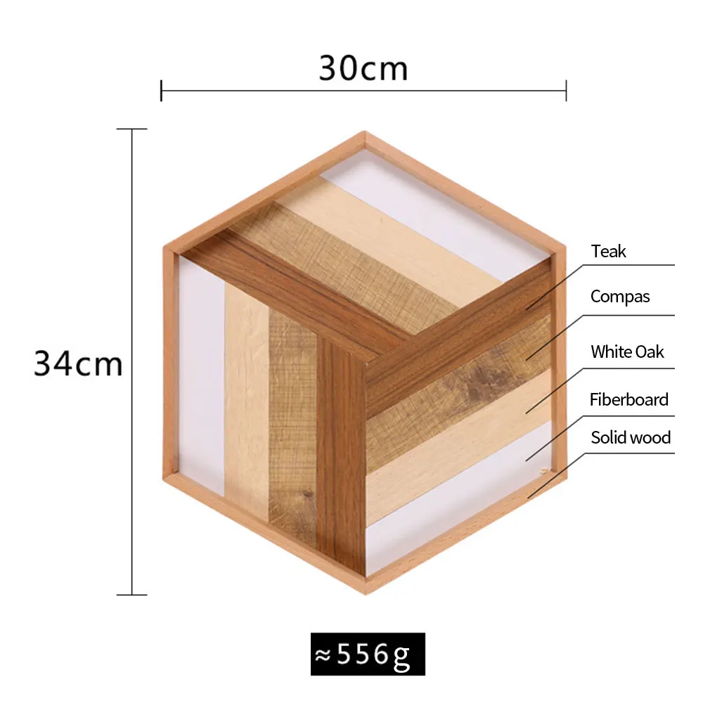 3D деревянный поднос декоративный лоток шестиугольная противней декоративная