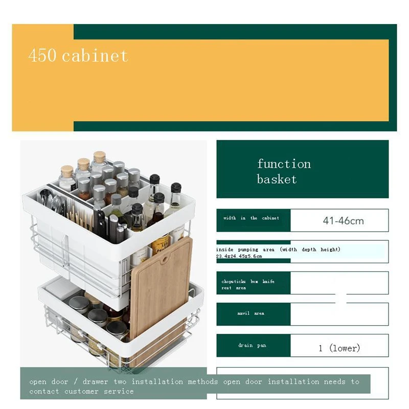 

Para Armario Organizer and Storage Cucina Mutfak Malzemeleri Stainless Steel Cocina Cozinha Cuisine Kitchen Cabinet Basket