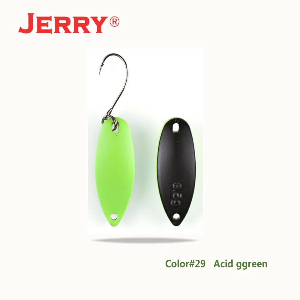 Jerry stream& области форели ложки небольшой светильник вес блесны Высокое качество рыболовные приманки один крючок жесткие приманки - Цвет: Acid green