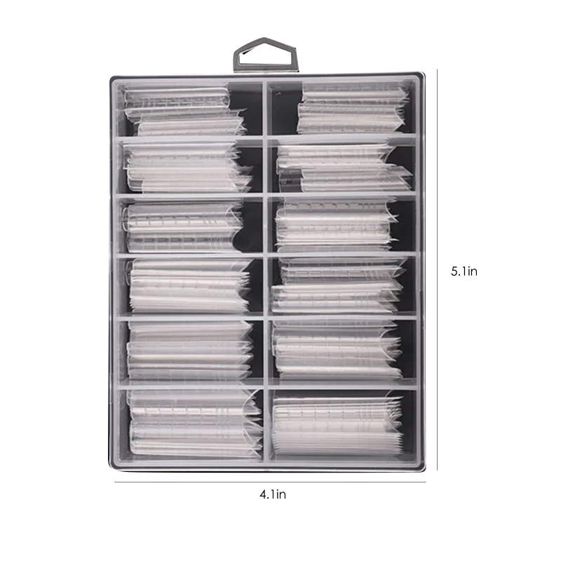

120pcs/box Clear False Fake Nail Tips With Scale Extra Nail Extension FormBuilding Gel Mold Tips For Nail Salon