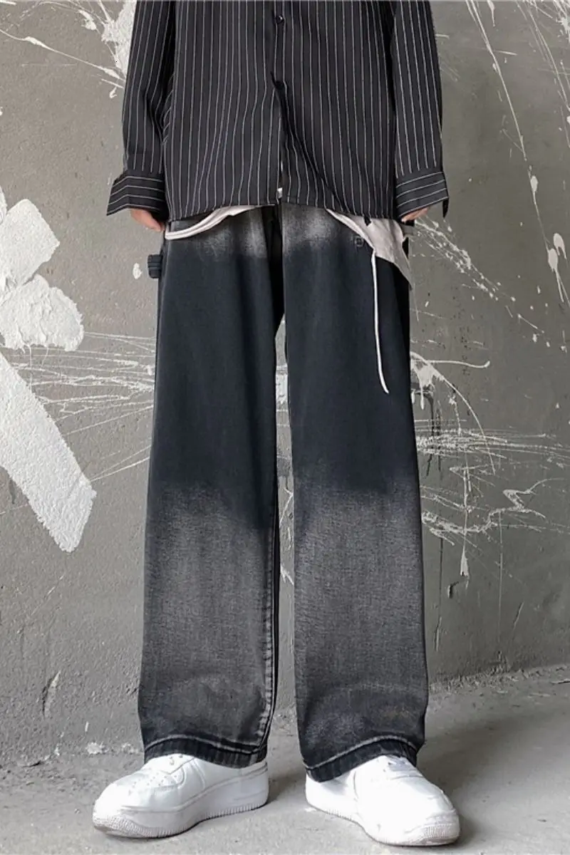 

2020 Spring And Autumn New Youth Fashion Men's Loose European And American High Street Hip-hop Washed Gradient Jeans M-XL