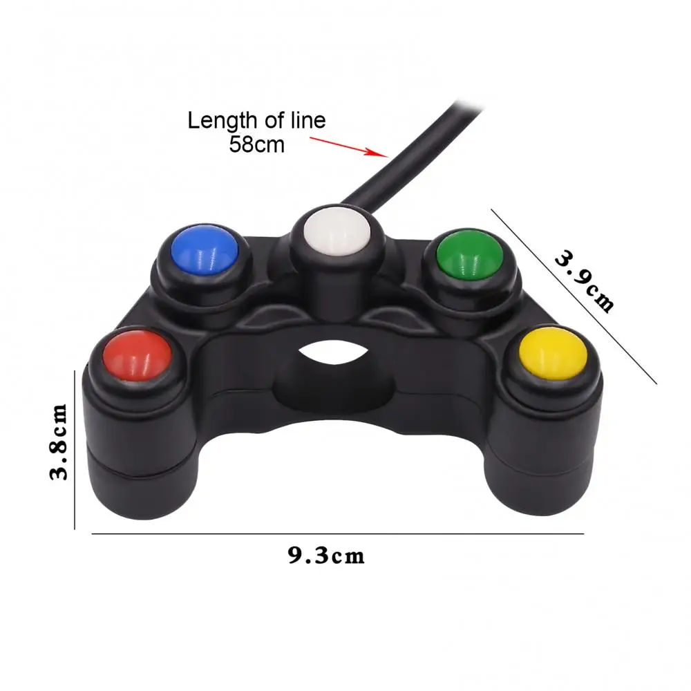 

New Style Reliable Waterproof Aluminum Alloy 5 Buttons Motorcycle Handlebar Fog Light Horn Switch Motorcycle Accessories Goods