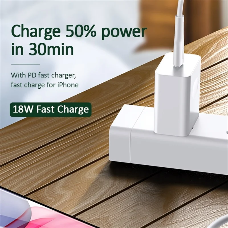 USAMS USB C для освещения кабель PD 18 Вт Кабель передачи данных быстрой зарядки iPhone 8 Plus