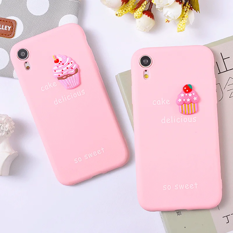 Япония Корея милый 3D мороженое розовый силиконовый чехол для телефона iphone 11 Pro max X