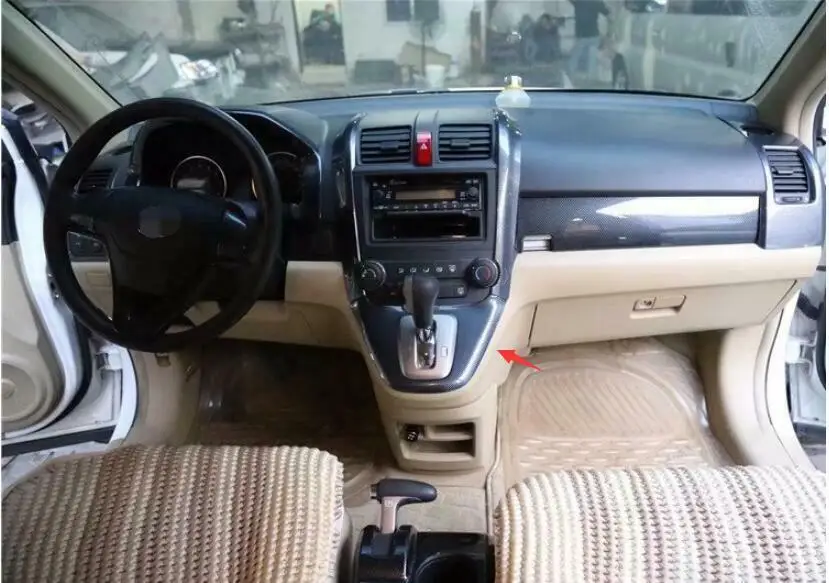 Для Honda CR-V CRV 2007-2011 центральная консоль из углеродного волокна рама переключения