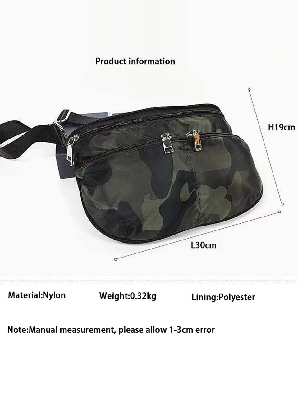 Черная камуфляжная Женская Повседневная сумка-мессенджер через плечо с