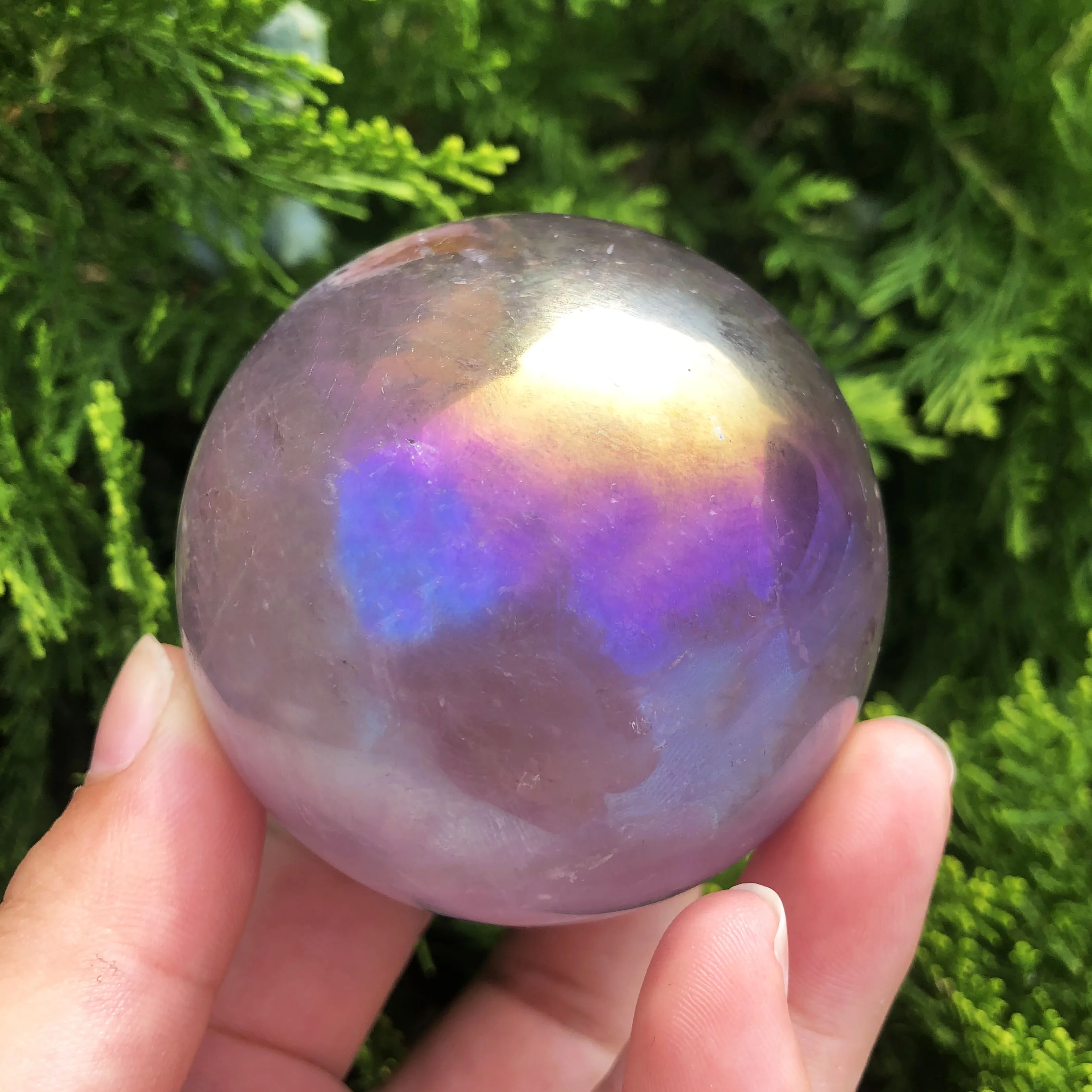 

1Pcs Natural Amethyst Ball Aura Amethyst Sphere Electroplating Crystal Ball For Healing Decoration