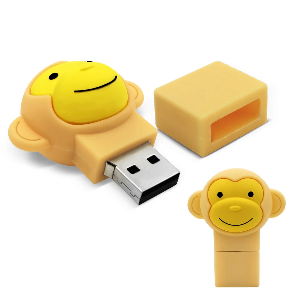 Флеш-накопитель 16 ГБ 32 64 Гб модель животных милая обезьяна usb флеш-накопитель 4 8