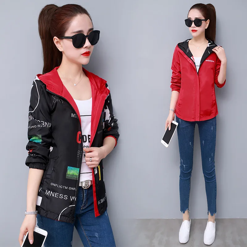 Женская Весенняя тонкая одежда с обеих сторон куртки бейсбольная форма на молнии