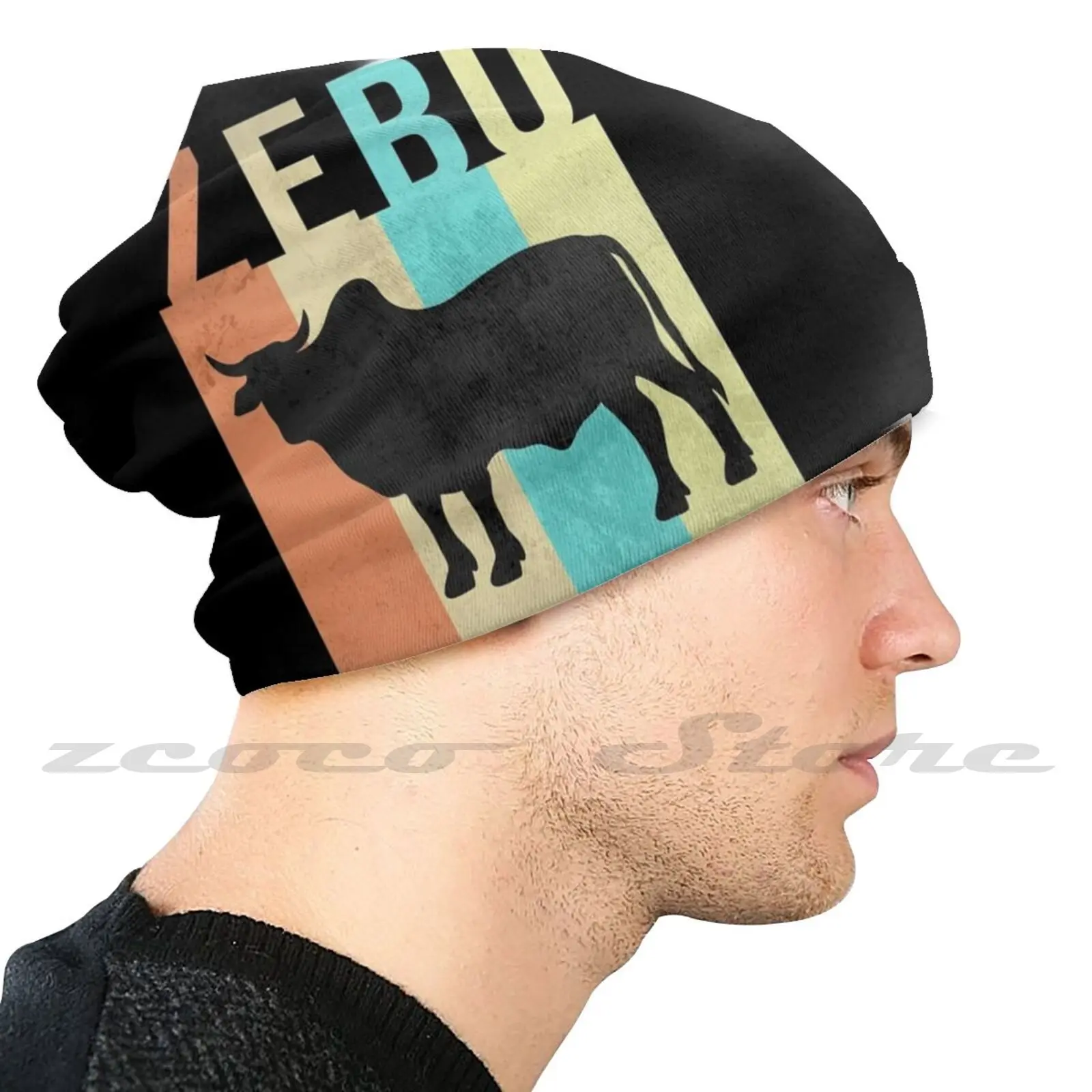 

Zebu винтажная Классическая вязаная шапка для взрослых и детей Кепка для уличных видов спорта, дышащая винтажная Zebu с животными