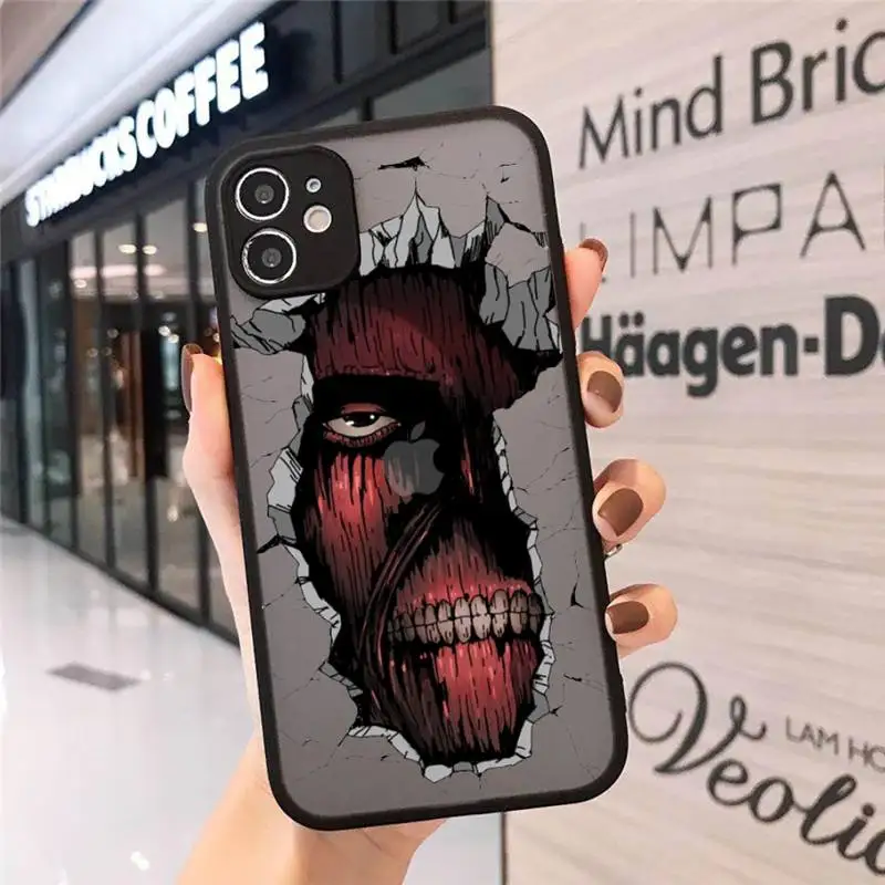 

Attack On Titan Anime Phone Cases matte transparent For iphone 7 8 11 12 plus mini x xs xr pro max cover