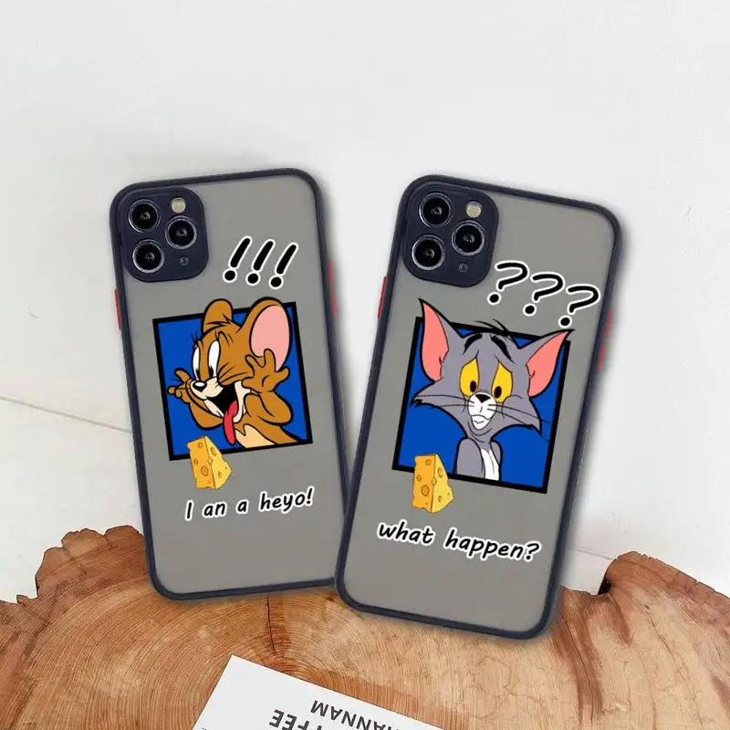 

Funny cute cartoon cat Phone Cases For iphone 12 11 Pro Max Mini XS 8 7 Plus X SE 2020 XR Matte Transparent Cover