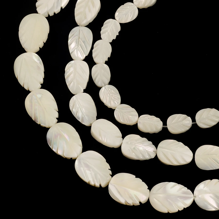 

Tree Leaf Shape Natural Mother of Pearl Shell Beads White Stone Beads Charm Beads For Jewelry Making Loose Spacer Beads DIY