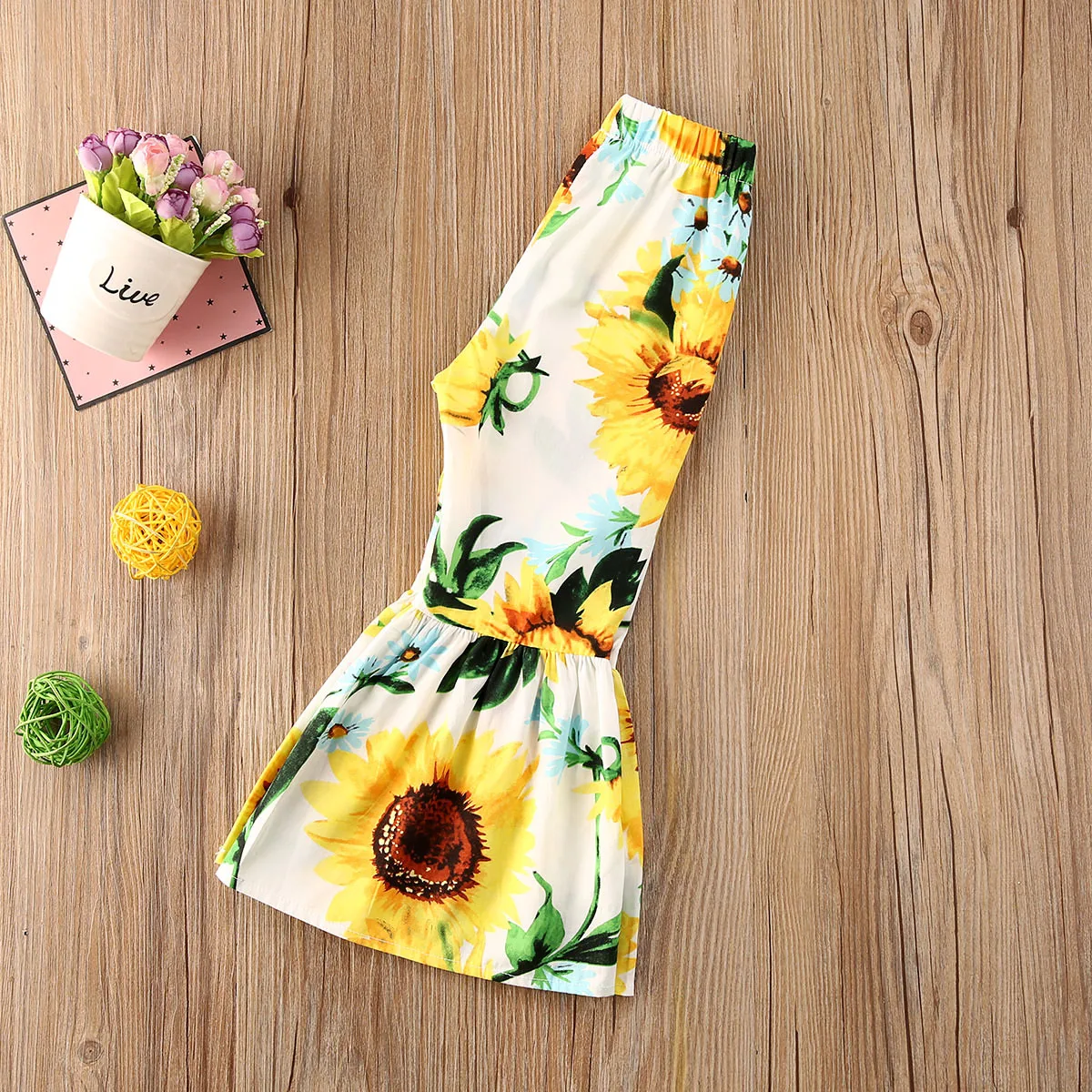 2020 летняя одежда для малышей Брюки с расклешенными штанинами маленьких девочек