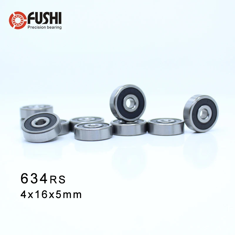 

634RS Bearing 4*16*5 mm ( 10 Pcs ) ABEC-1 Grade R1640HH 634-2RS Miniature 634 RS Ball Bearings