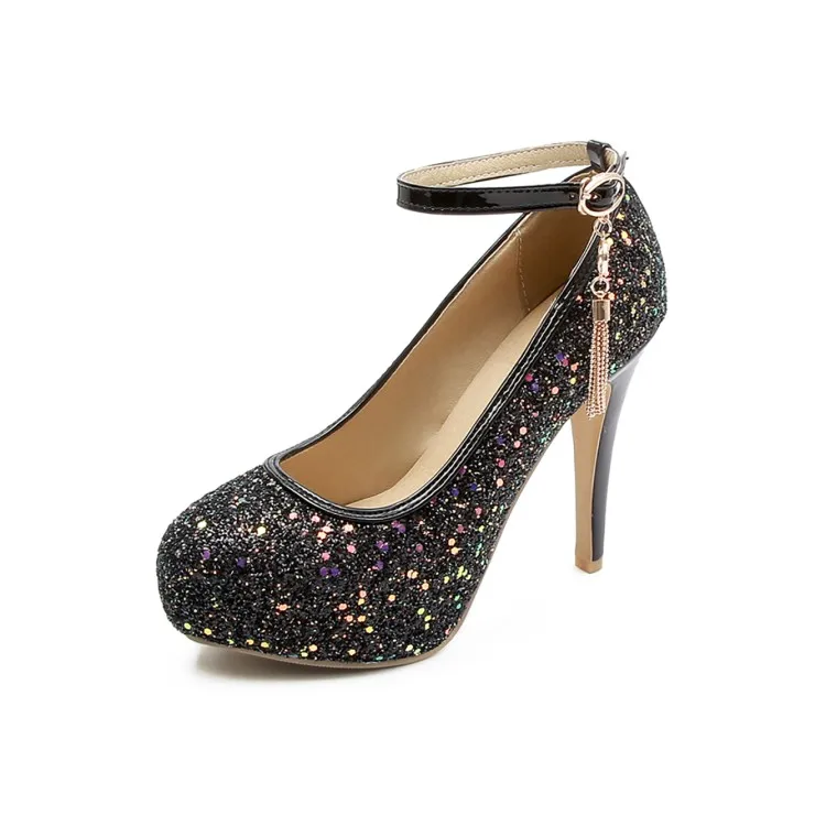 

Big Size Fashion Sequin high heels platform heels women shoes woman pumps ladies