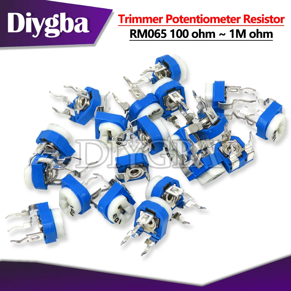20PCS RM065 RM-065 100 200 500 1k 2k 5k 10k 20k 50k 100k 200k 500k 1m Ohm Trimpot Trimmer Potentiometer Variable Resistor NEW - купить по