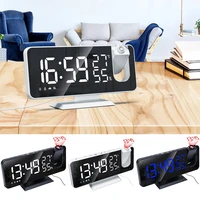led digital alarm clock watch table electronic desktop clocks usb wake up fm radio time projector snooze function 2 alarm