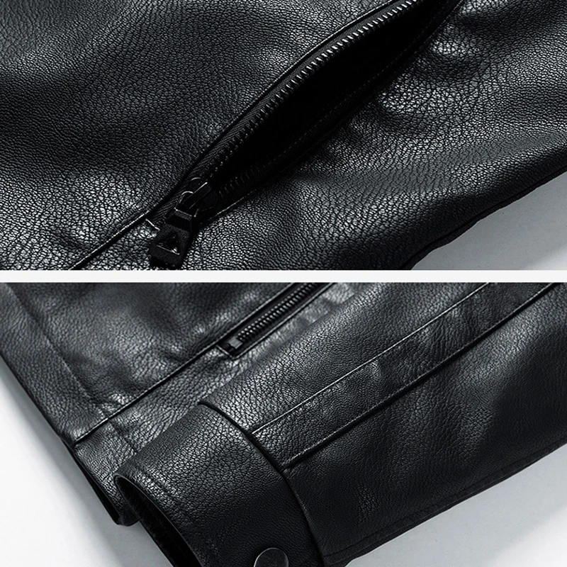 Куртка мужская из ПУ кожи с капюшоном на осень/зиму | Мужская одежда