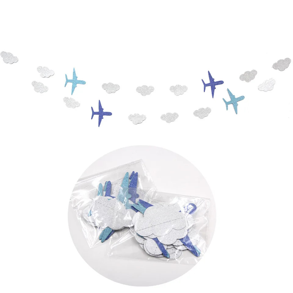 Самолет и облака гирлянда баннер для самолета тематический день рождения