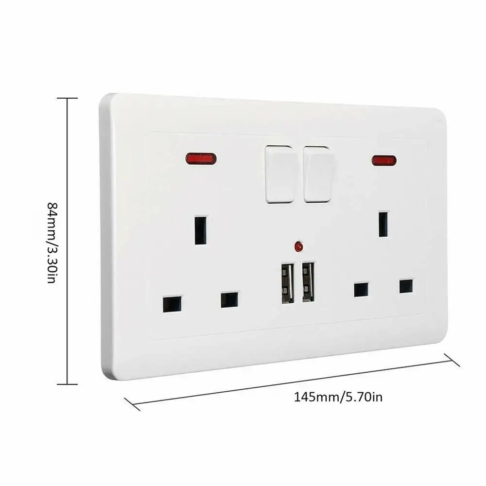 С 3 USB стены Мощность Двойной штепсельная английская вилка Заземленный