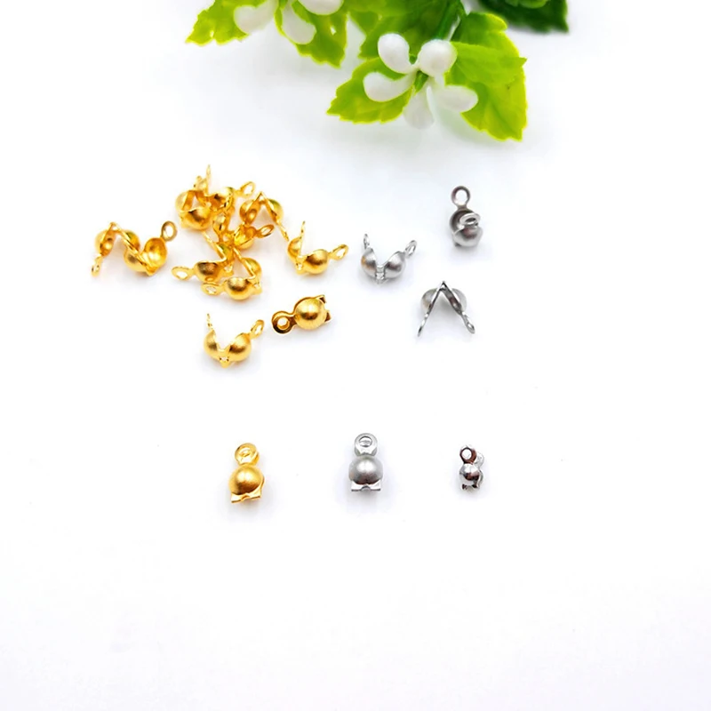 100 шт./лот бусины из нержавеющей стали золотого цвета коннектор для шаровой цепи 4