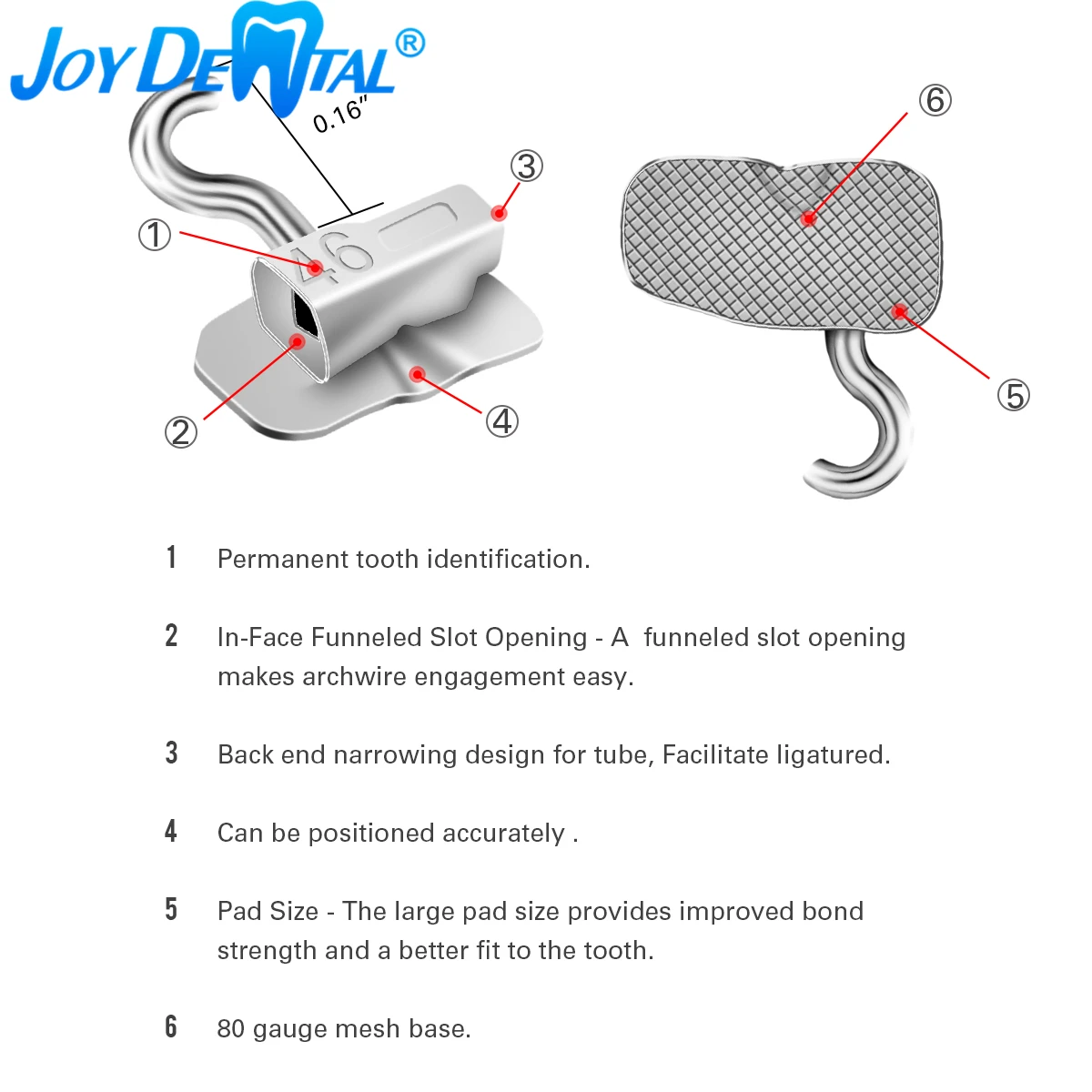 Стоматологическая Ортодонтическая 1-я молярная зубная трубка с скользящим