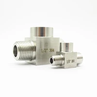 1/8" 1/4" 3/8" 1/2" BSP Female x Female x Male Thread 304 Stainless Steel Tee Type 3 Way High Pressure Resistant Pipe Fitting