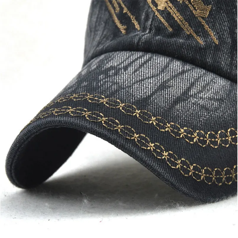 Бейсбольная Кепка Snapback из 100% хлопка с эффектом потертости вышивкой для мужчин