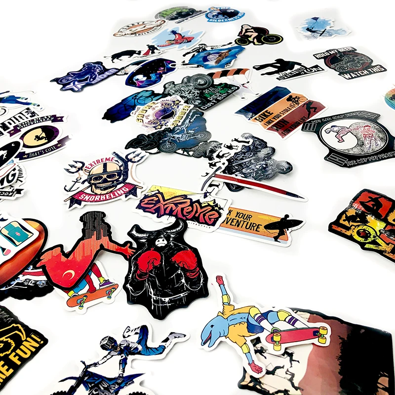 

50Pcs Outdoor Travel Camping Adventure Scenery Animal Sport Stickers For Refrigerator Skateboard Suitcase Scrapbook PVC Sticker