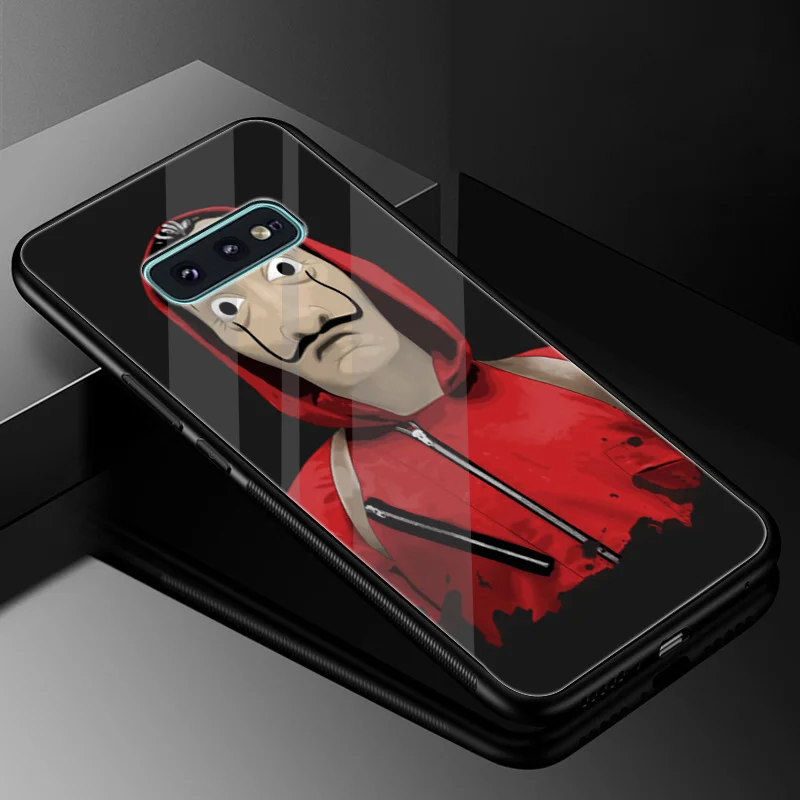La Casa De Papel Tempered Glass Case Mirror For Samsung Galaxy A10 A20 A30 A40 A50 A60 A70 S7 Edge S8 S9 Plus Note 8 9 S10 Cover |