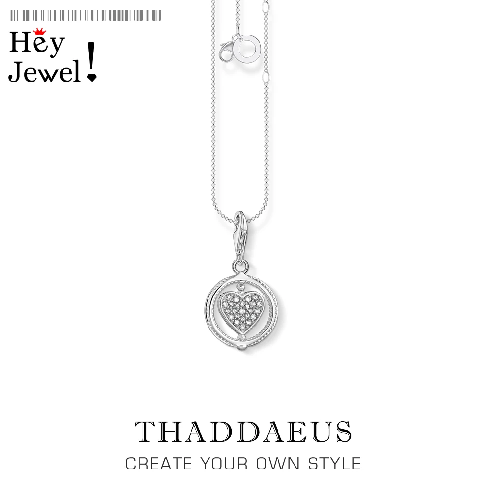 

Necklace Rotatable Heart,2021 Spring Brand New Romantic Fine Jewelry Europe 925 Sterling Silver Bijoux Love Gift For Women