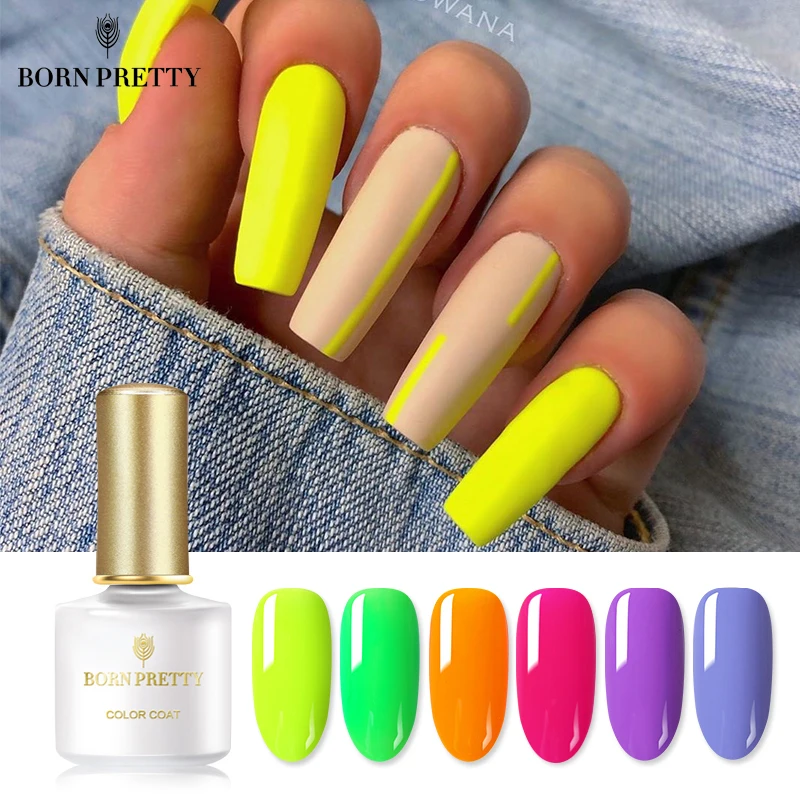 Неоновый флуоресцентный Гель-лак BORN PRETTY, 6 мл, летняя серия, флуоресцентный зеленый, желтый цвет, впитывающий УФ-Гель-лак, гель для дизайна ногтей