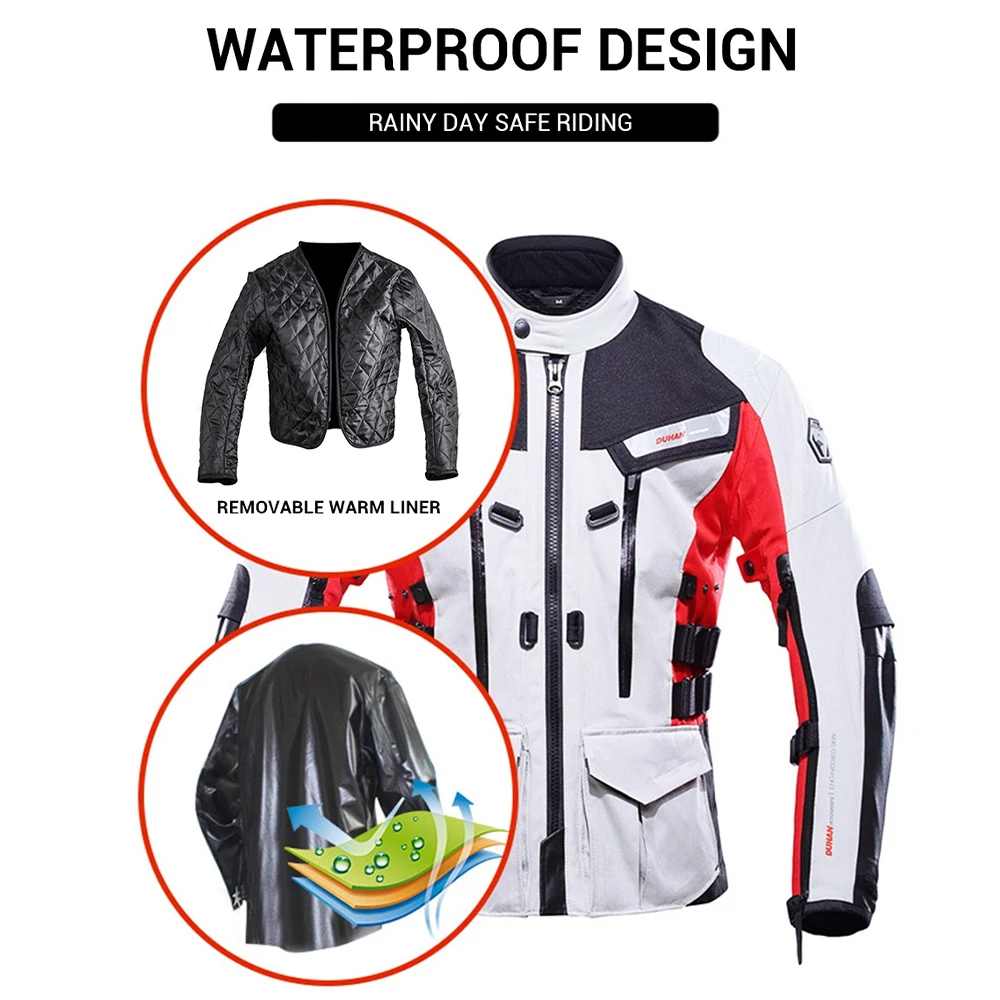 Водонепроницаемая Мужская мотоциклетная куртка из хлопка с защитой от