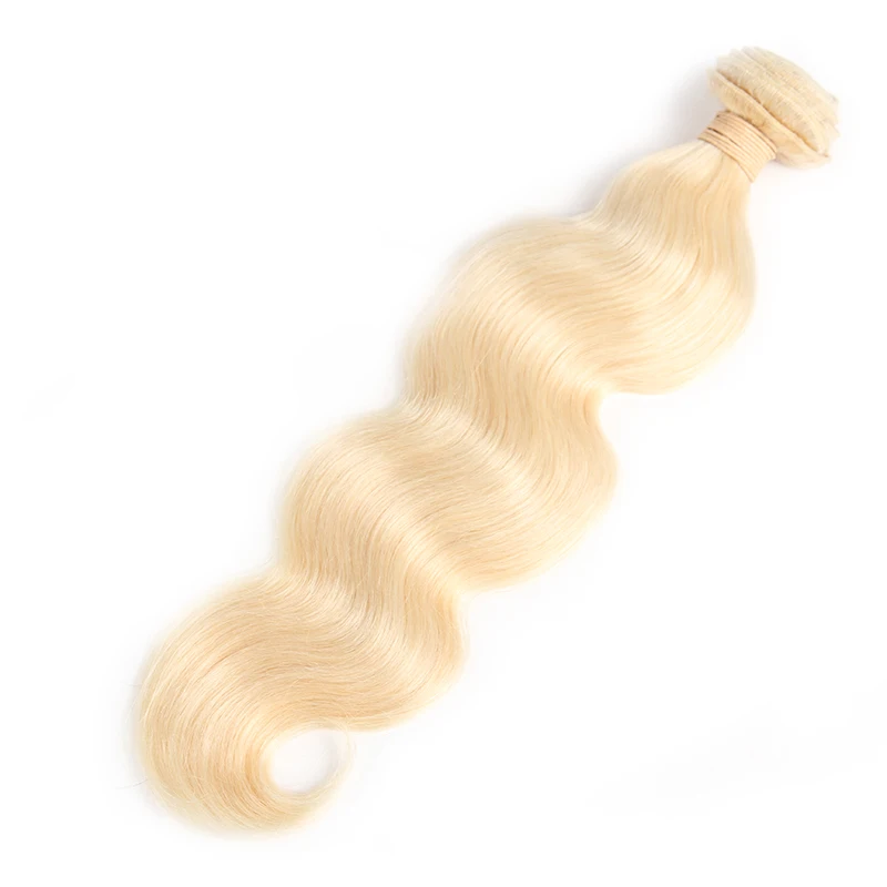 

1Pc Blond Color Brazilian Body Wave Unproccessed Raw Virgin Hair Weave Bundle Bleached Double Drawn One Donor Hair Weft 613#