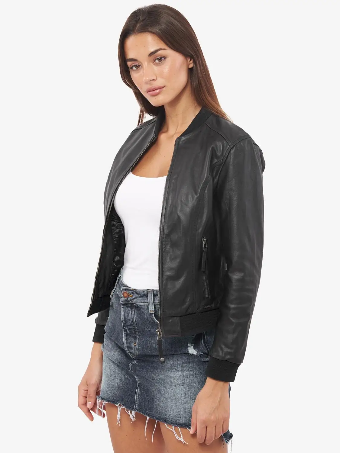 VAINAS European Brand  Women Genuine Buffalo leather jacket for women Real leather  Motorcycle jackets Biker jackets Niovi