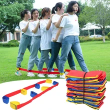 Giant Footsteps 4 Legged Race Bands Children Outdoor Sports Toys Outdoor Game for Kids Adults Teamwork Games Interactive Toys