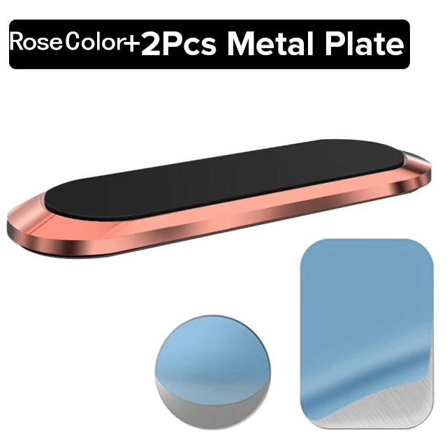 Rose Gold With Plate Магнитный автомобильный держатель для телефона мини полоса форма стенд держатель на вентиляционное отверстие автомобиля настенный металлический магнит gps автомобильное крепление приборной панели - Цвет: Rose Gold With Plate