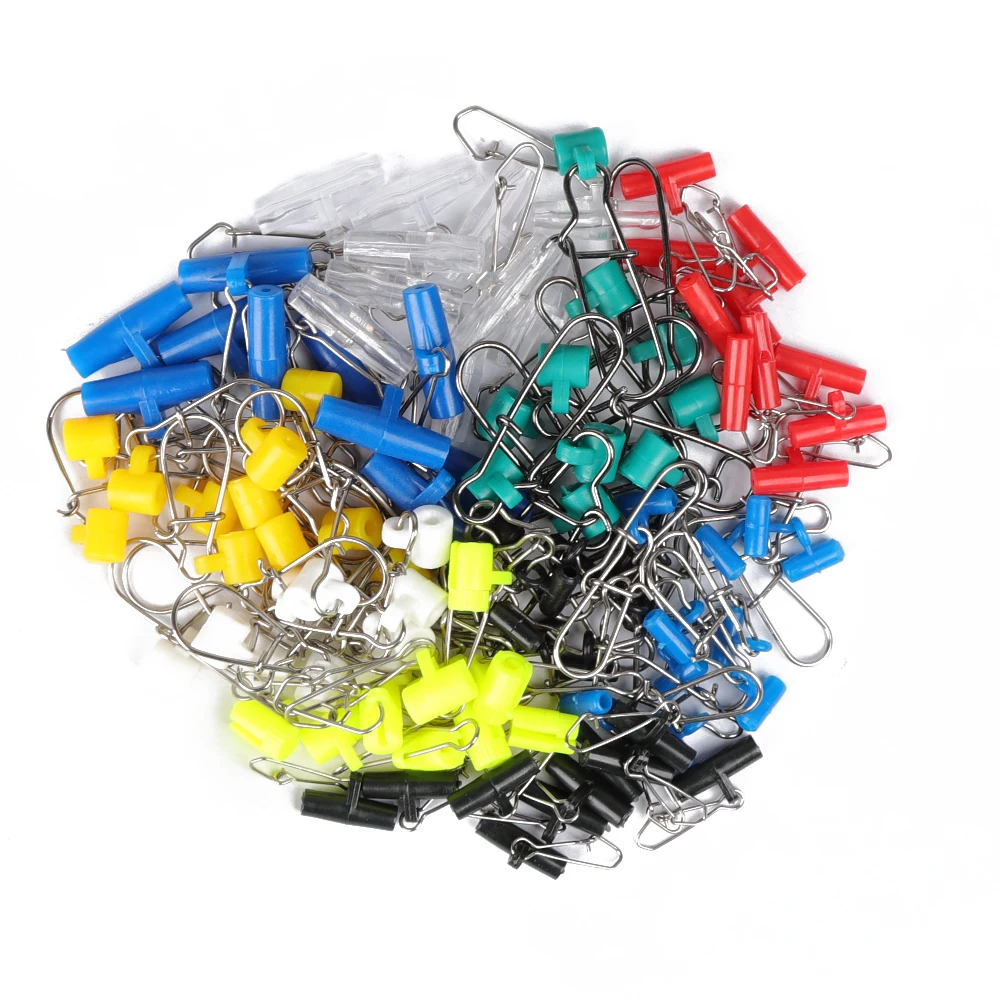 100 шт. рыболовный грузила скользящий зажим пластиковая головка поворотный с