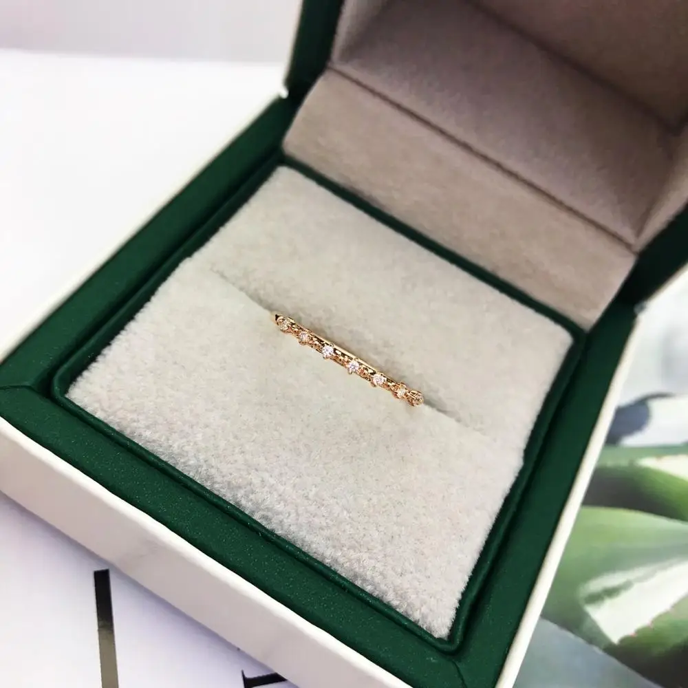 LUOWEND 18K розовое золото (AU750) женское кольцо сертифицированное Золотое круглые
