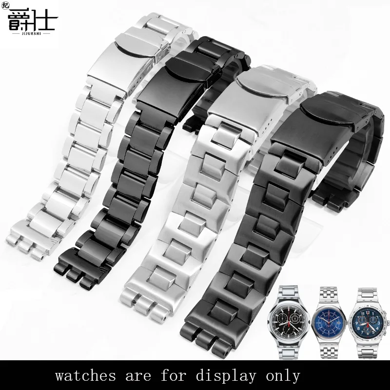 

Stainless Steel Strap Replacement Swatch YCS YAS YGS IRONY Series 17mm 19mm Black Silver Men's Fine Steel Watch Chain
