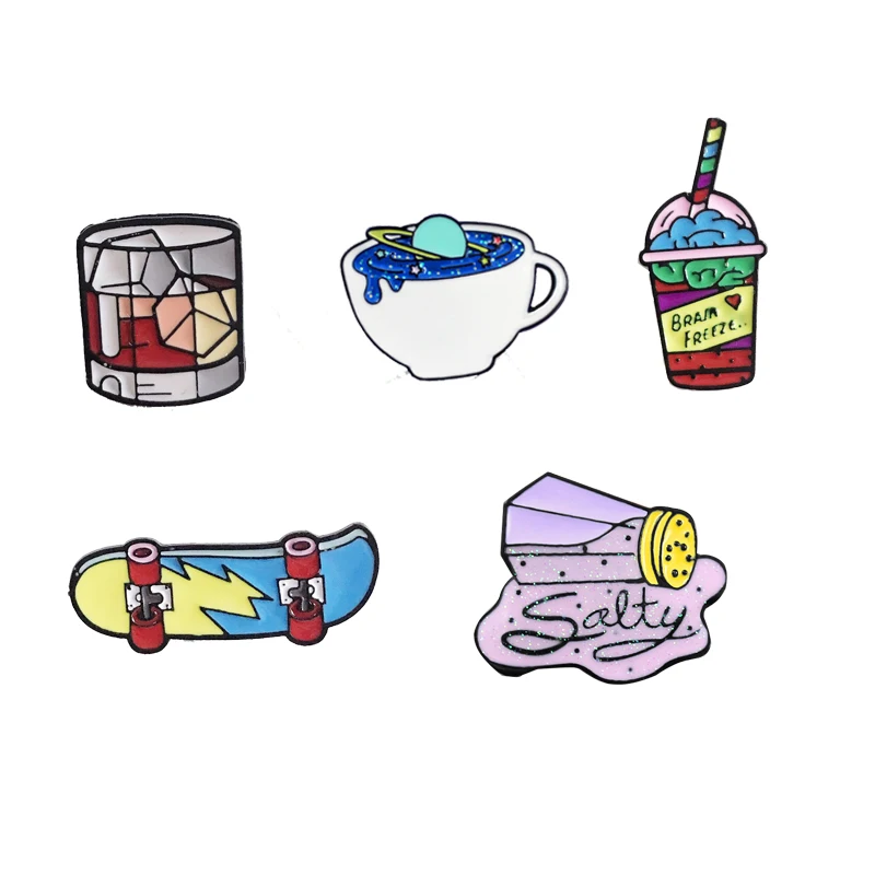 Эмалированная брошь для катания на скейтборде брошка женщин и мужчин значок с